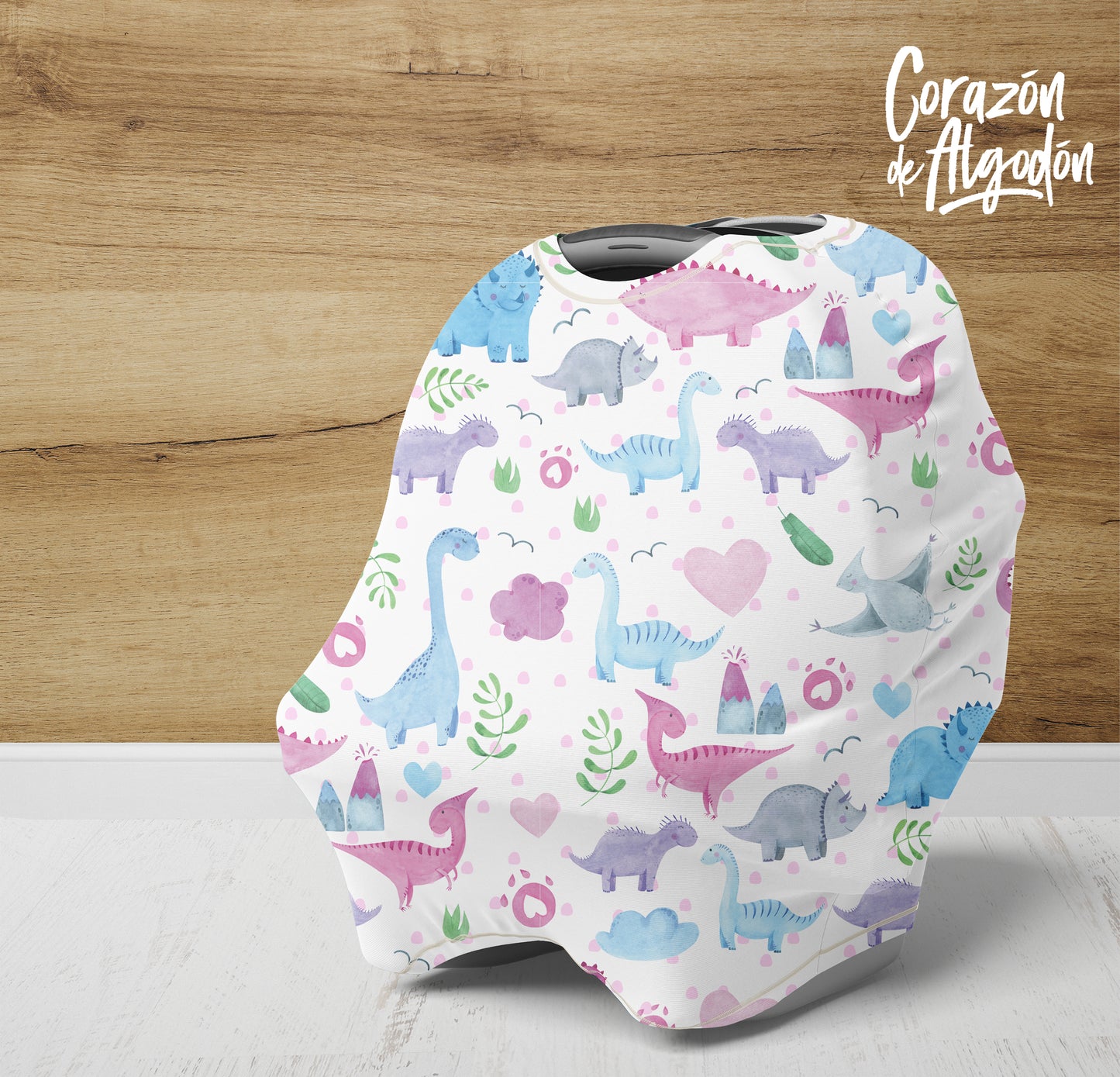 Baby cover Dinosaurios rosas Morgan