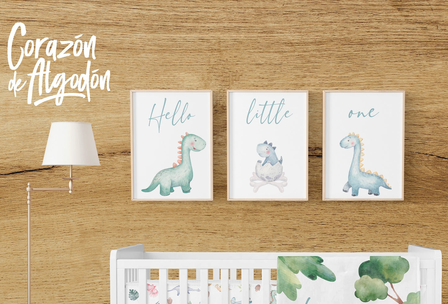 3 Textiles para enmarcar Dinosaurio Lucas