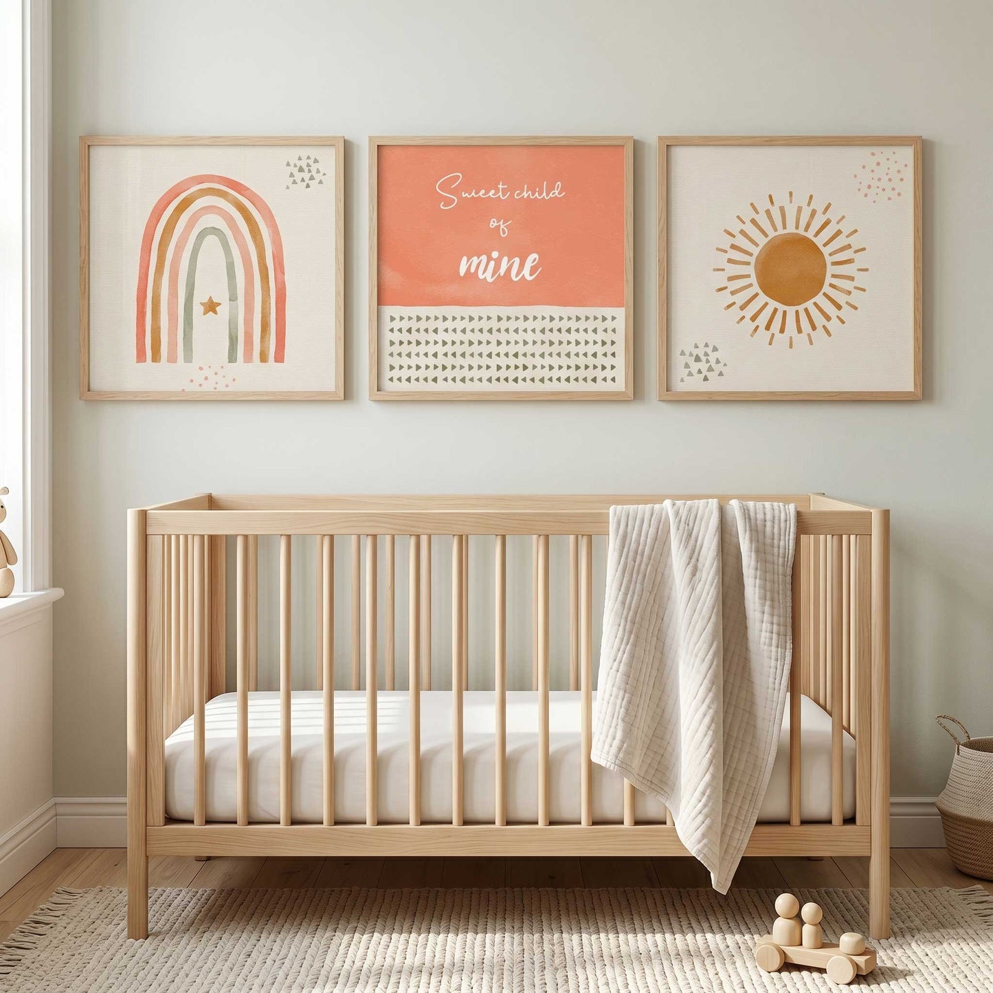 3 Textiles para enmarcar Arcoiris boho Vivianne