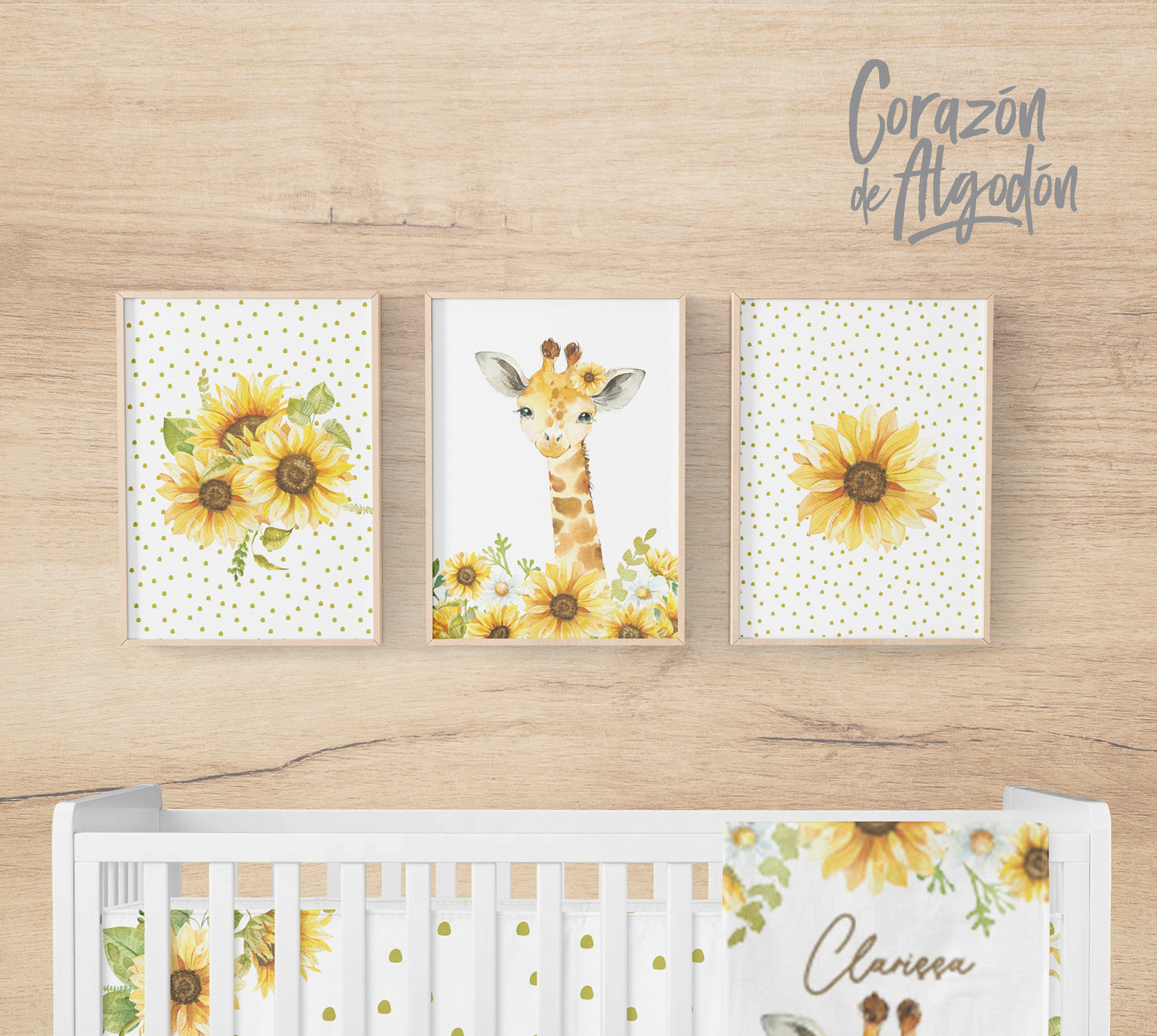 3 Textiles para enmarcar Girasoles Clarissa