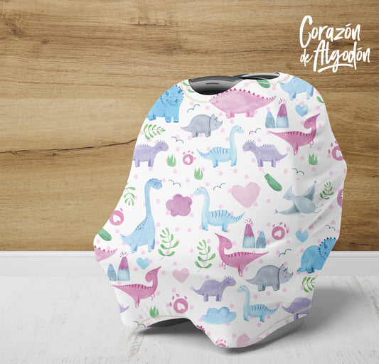 Baby cover Dinosaurios rosas Morgan