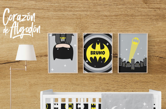 3 Textiles para enmarcar Batman Bruno