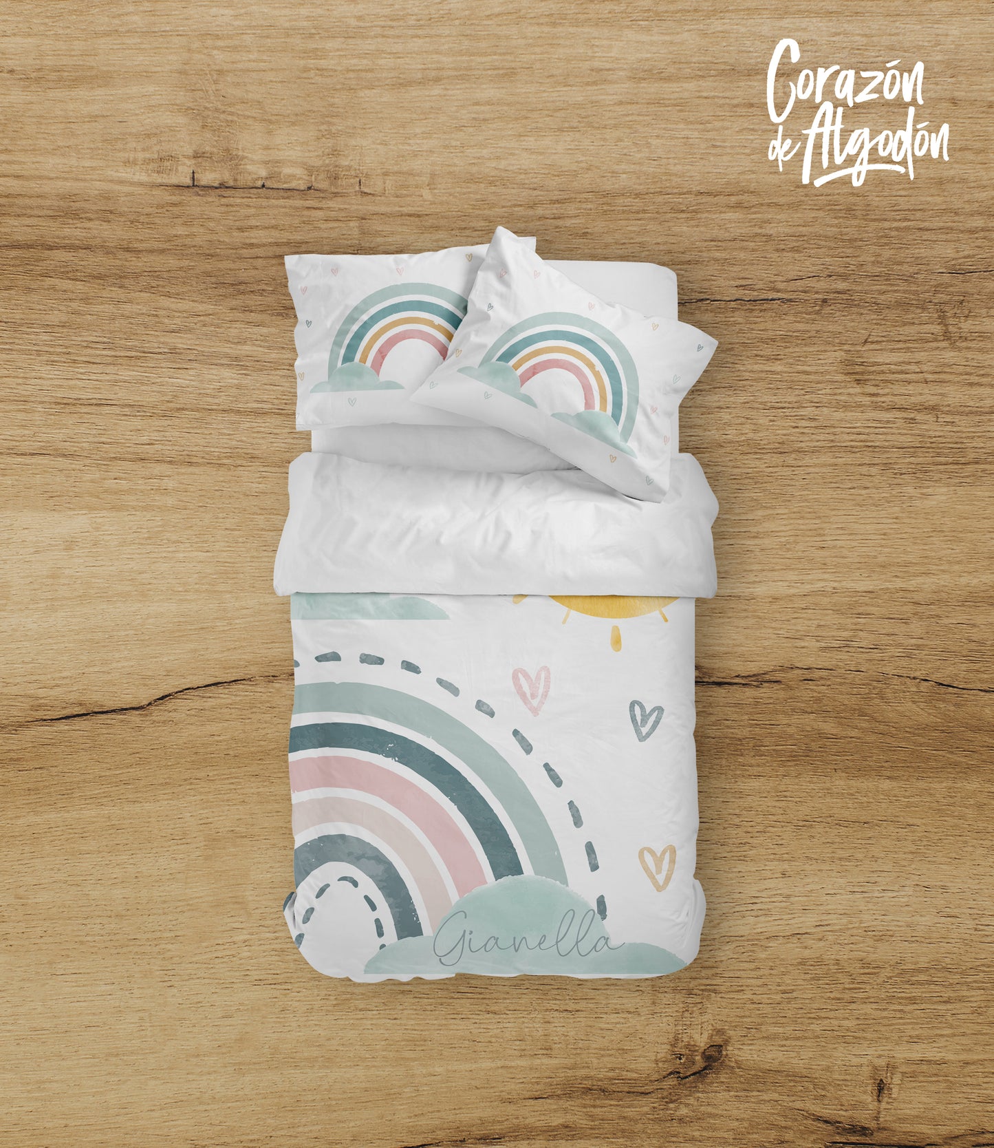 Juego de cama Arcoíris Gianella