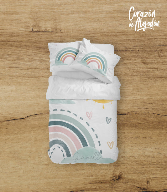 Juego de cama Arcoíris Gianella