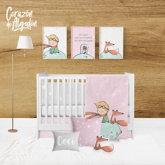 Juego de cuna Principito Rosa