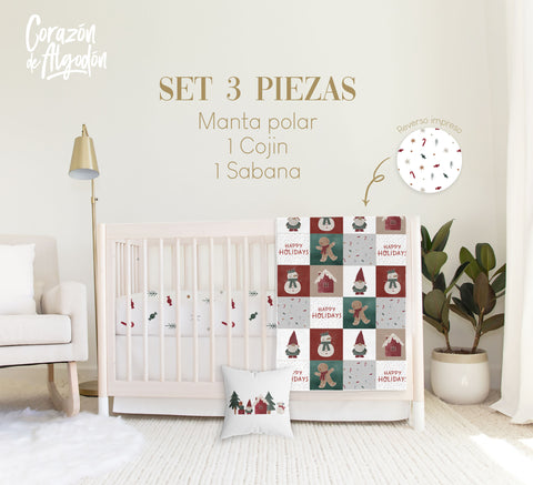 Set de Cuna Parches Navideños