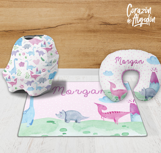 Kit de recién nacido Dinosaurios rosas Morgan