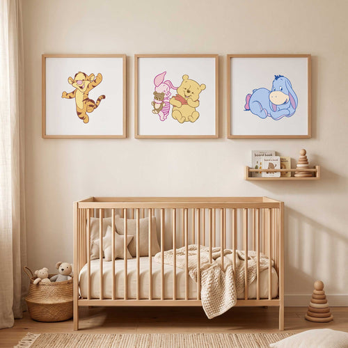 3 Textiles para enmarcar Winnie Pooh