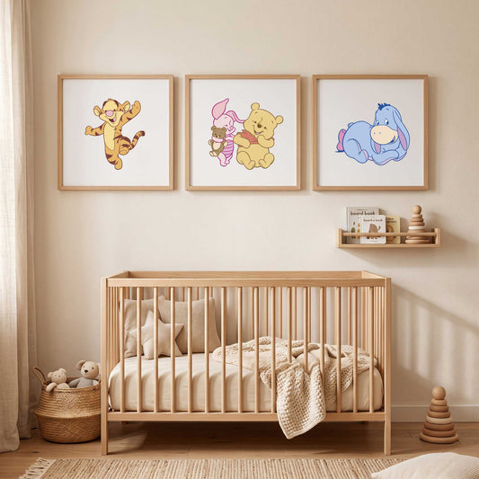 3 Textiles para enmarcar Winnie Pooh
