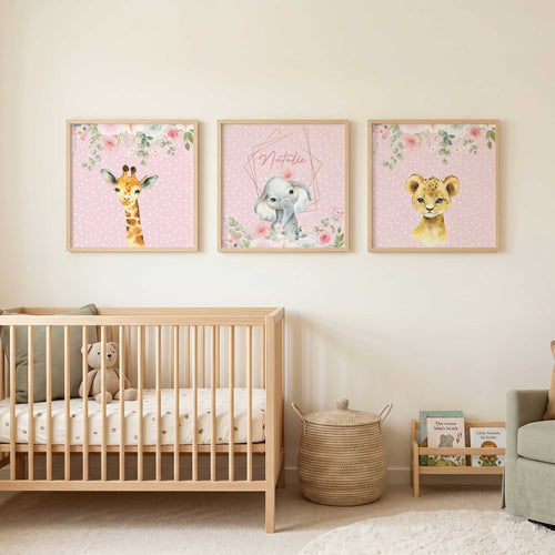3 Textiles para enmarcar Animales Natalie