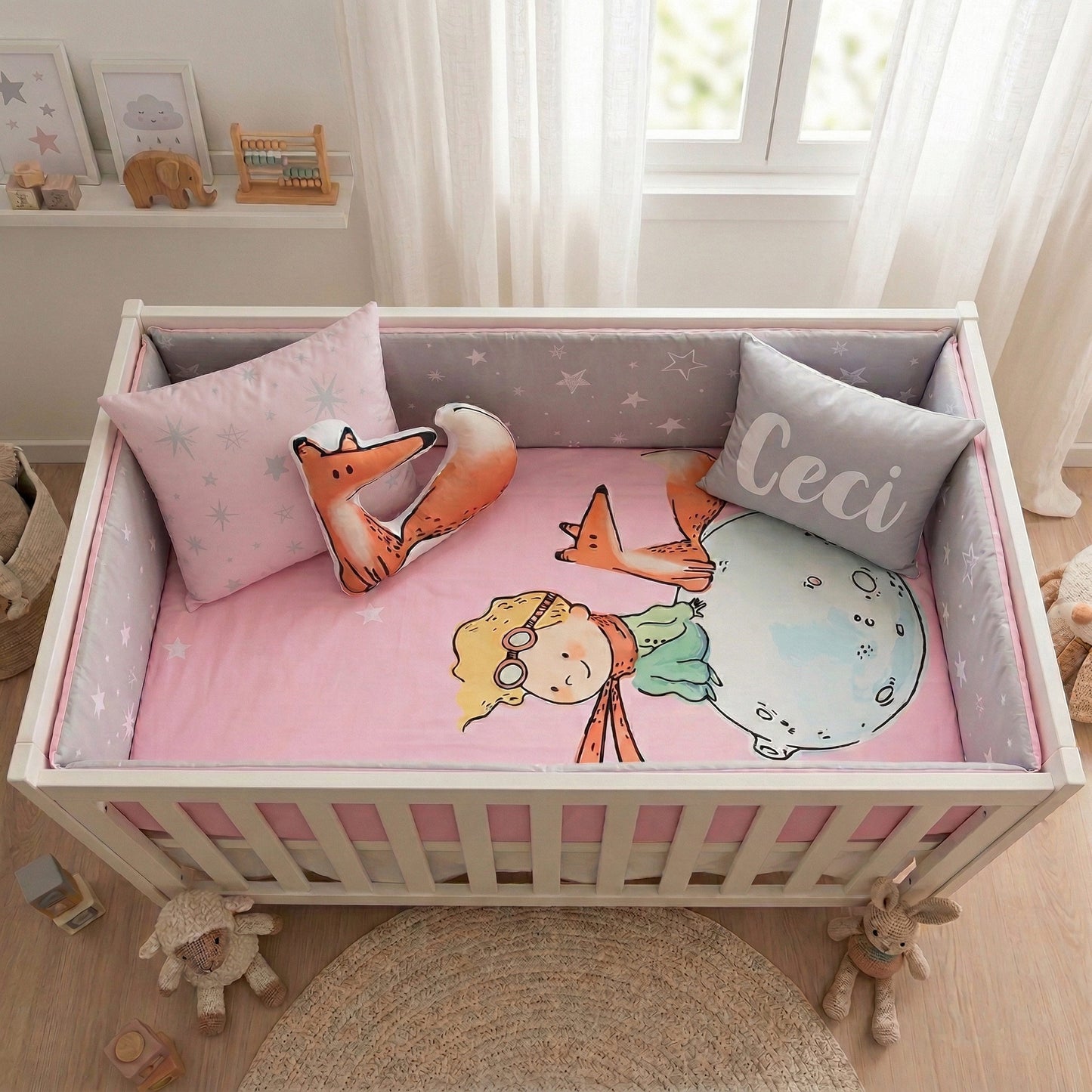 Juego de cuna Principito Rosa