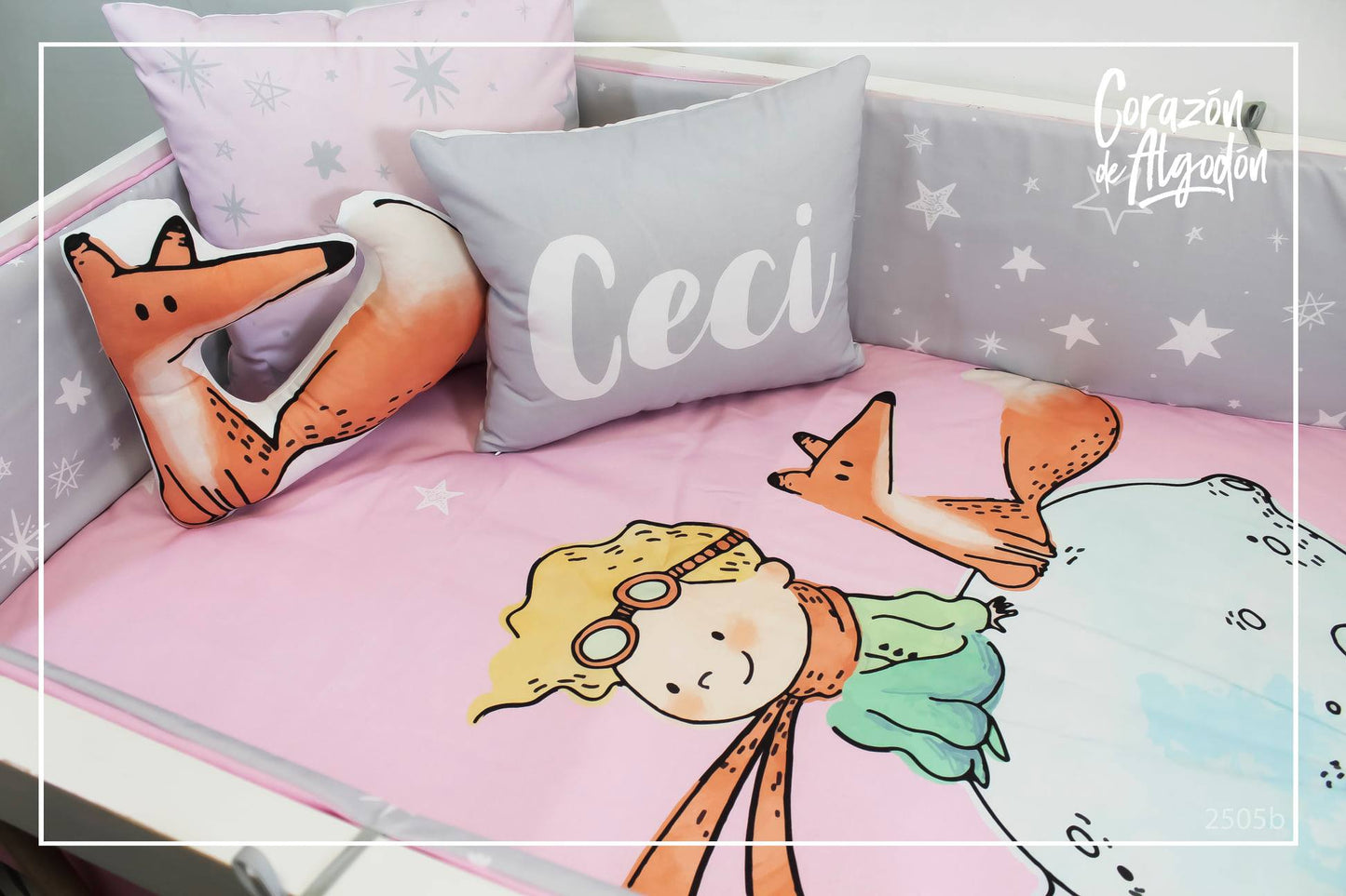 Juego de cuna Principito Rosa