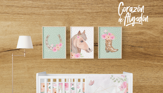 3 Textiles para enmarcar Caballo Colette
