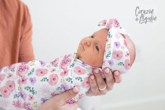 Swaddle Flores rosas