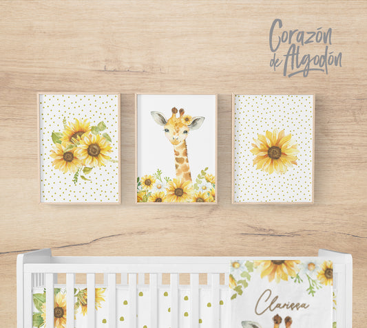 3 Textiles para enmarcar Girasoles Clarissa